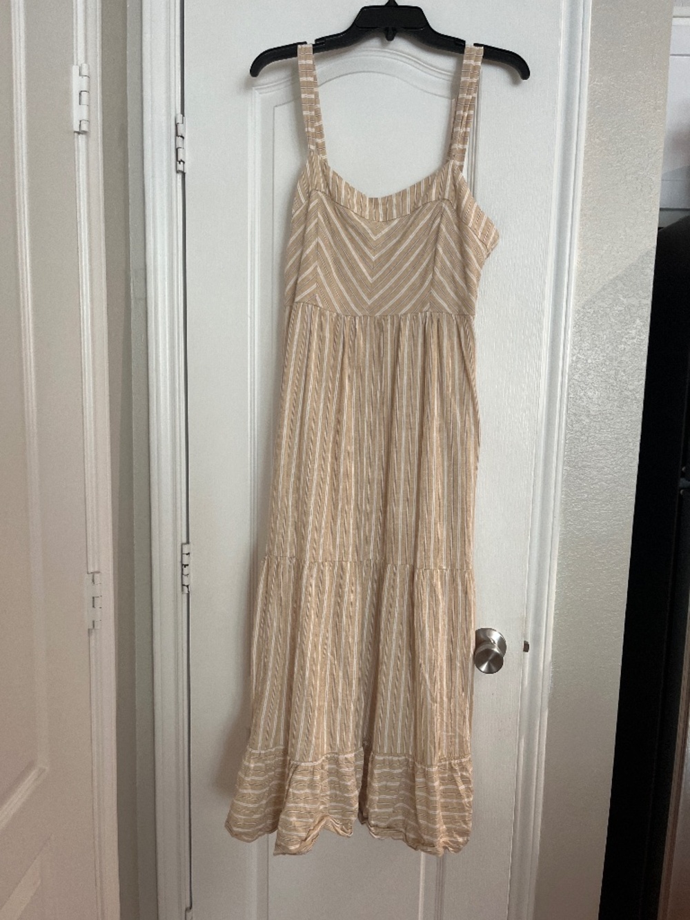 Z Supply Striped Linen Tiered Maxi Dress, size medium